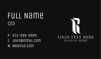 Metal Band Letter R  Business Card Image Preview