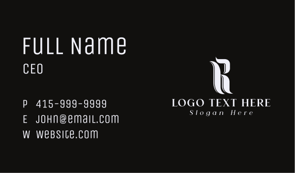 Metal Band Letter R  Business Card Design Image Preview