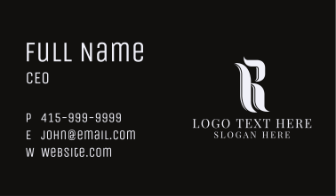 Metal Band Letter R  Business Card