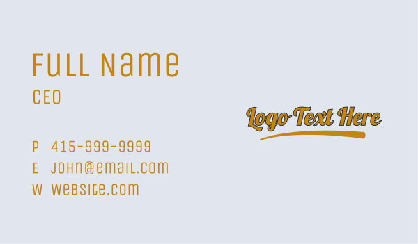 Quirky Underline Wordmark Business Card Design Image Preview