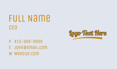 Quirky Underline Wordmark Business Card Image Preview