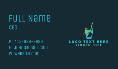 Cleaning Mop Bucket  Business Card Image Preview