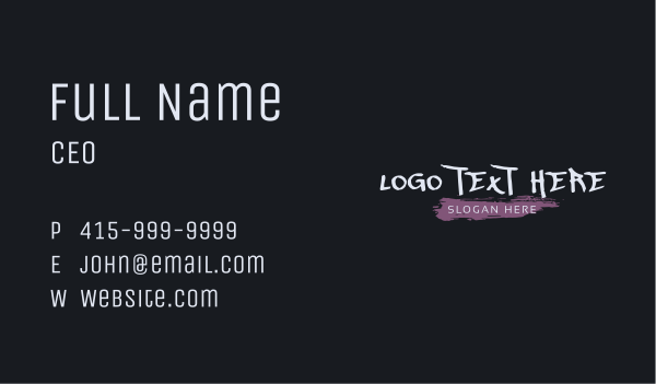 Fashion Graffiti Wordmark Business Card Design Image Preview