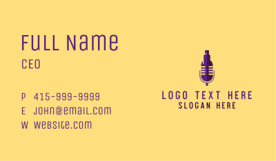 Microphone Building Skyscraper Business Card Image Preview