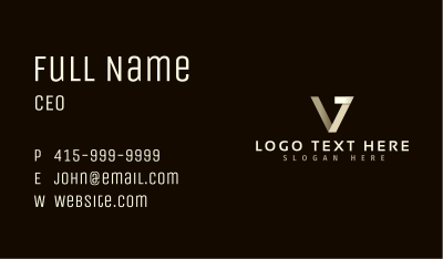 Creative Origami Letter V Business Card Image Preview