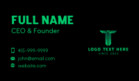 Digital Circuitry Letter T  Business Card Design