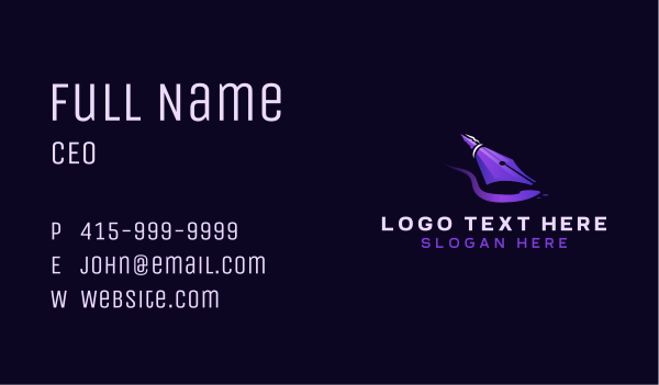 Pen Nib Quill Business Card Design Image Preview