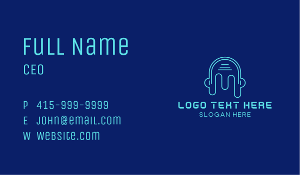 Head Outline Headphones Business Card Design Image Preview