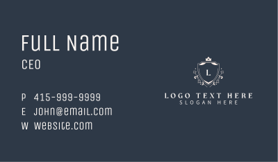 Ornament Crown Shield Lettermark Business Card Image Preview