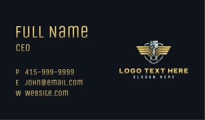 Piston Wing Mechanic Business Card Image Preview