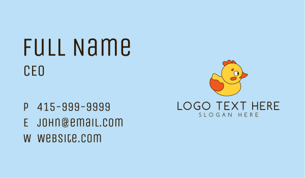 Cartoon Rubber Ducky Business Card Design Image Preview