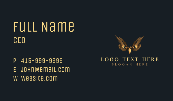 Bird Owl Eyes Business Card Design Image Preview