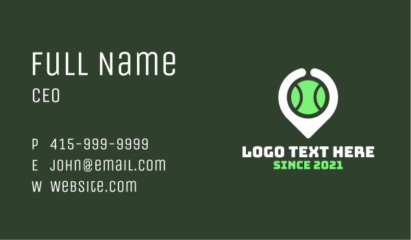 Tennis Ball Location Pin  Business Card Design Image Preview