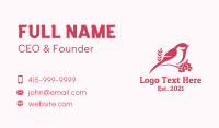 Pink Bird Perch Business Card Design