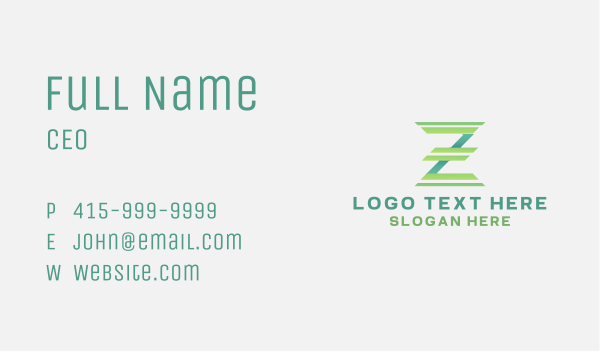 Geometric Letter Z Company Business Card Design Image Preview