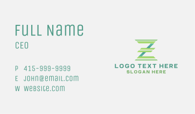 Geometric Letter Z Company Business Card Image Preview