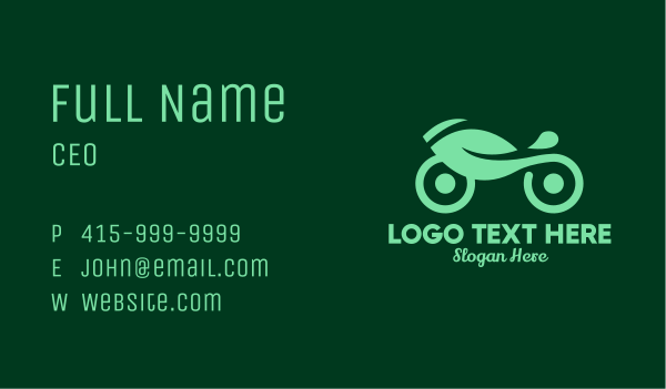 Green Eco Motorcycle Delivery Business Card Design Image Preview