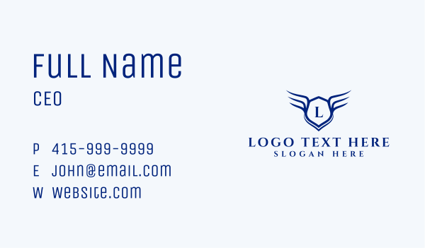 Armor Wings Lettermark Business Card Design Image Preview