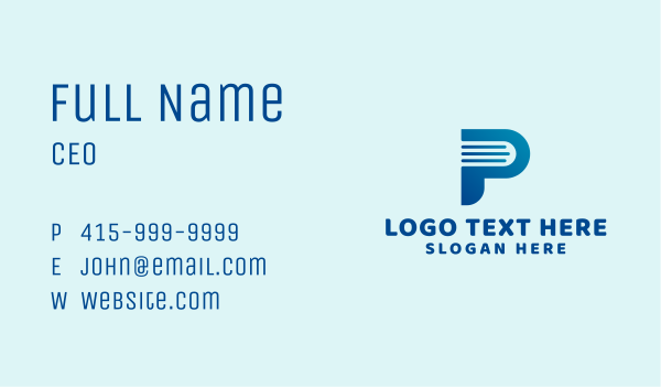 Digital Book Letter P Business Card Design Image Preview