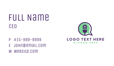 Chat Mic Podcaster  Business Card Image Preview