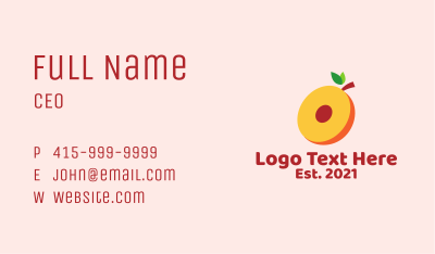 Fresh Peach Slice  Business Card Image Preview
