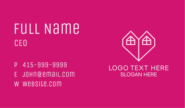 Duplex Heart House Business Card Design Image Preview