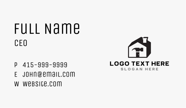 Hammer House Construction Business Card Design Image Preview