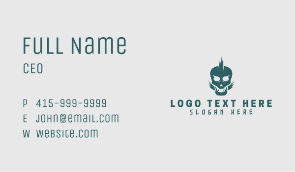 Punk Skull Tattoo Business Card Design Image Preview