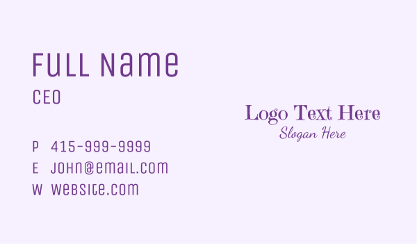Fancy Magical Wordmark Business Card Design Image Preview