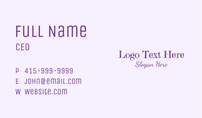 Fancy Magical Wordmark Business Card Image Preview