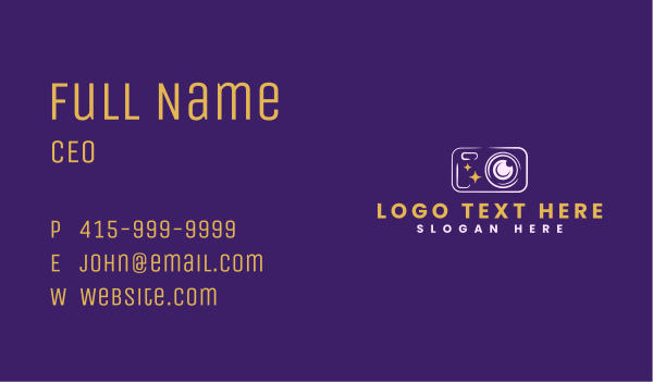 Camera Lens Photography Business Card Design Image Preview