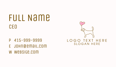 Dog Love Veterinary Business Card