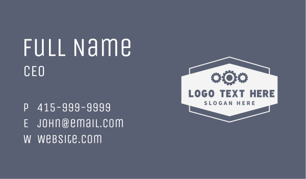 Metal Gearing Signage Business Card Design Image Preview