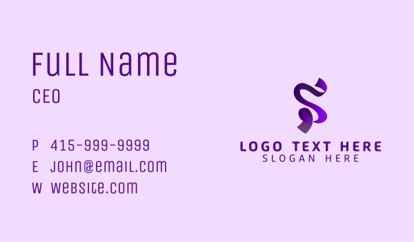 Modern Ribbon Letter S Business Card Design Image Preview