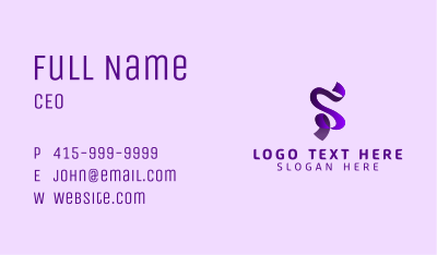 Modern Ribbon Letter S Business Card Image Preview