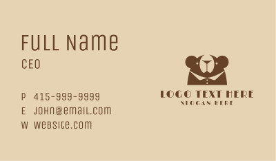 Cocktail Bear Waiter Business Card Image Preview