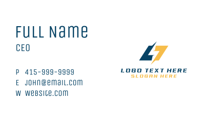 Electric Bolt Lightning  Business Card Image Preview