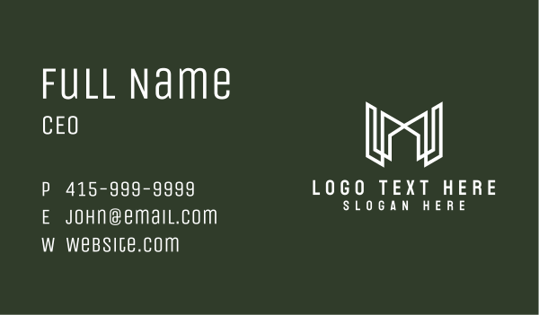 White Letter M Real Estate Business Card Design Image Preview