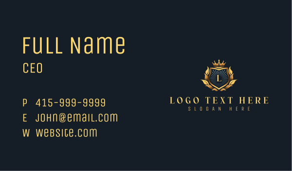 Luxury Crown Crest Business Card Design Image Preview