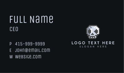 Skull Pixelated Gamer Business Card Image Preview