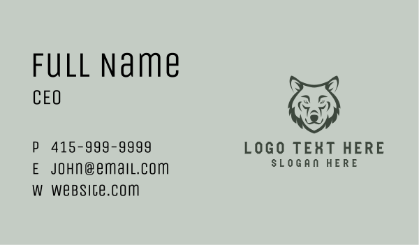 Gray Wolf Hound Business Card Design Image Preview