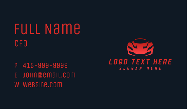 Sports Car Garage Business Card Design Image Preview