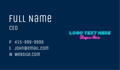 Neon Light Party Business Card Image Preview