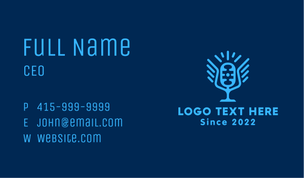 Blue Winged Mic  Business Card Design Image Preview