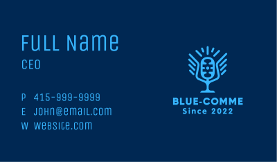 Blue Winged Mic  Business Card Image Preview