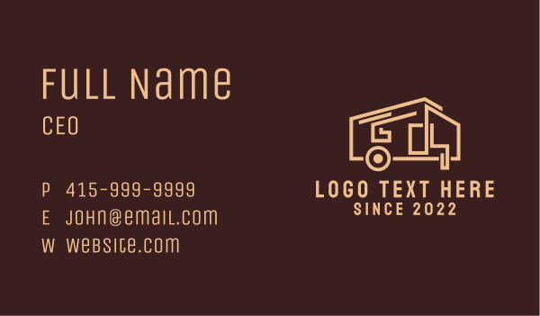 Tiny House Camper Van Business Card Design Image Preview