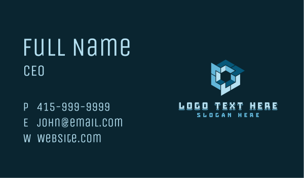 Cube Artificial Intelligence Business Card Design Image Preview