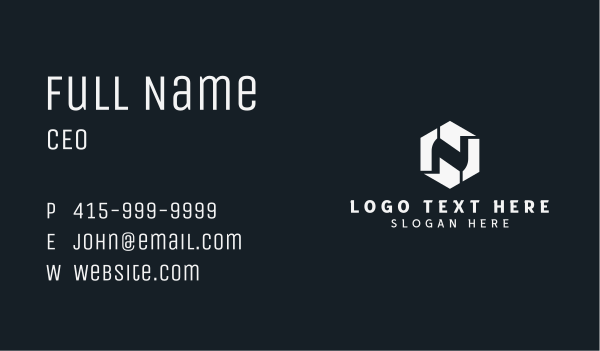 Hexagon Agency Letter N Business Card Design Image Preview