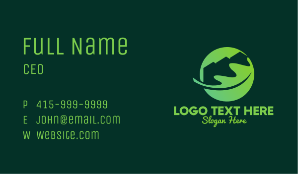 Green Eco Home Roof Leaf Business Card Design Image Preview