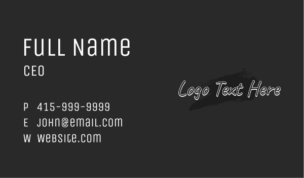 Hand Writing Wordmark Business Card Design Image Preview